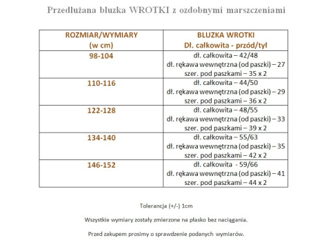 Bluzka WROTKA z nadrukiem i ozdobnymi marszczeniami Bluzka WROTKA z nadrukiem i ozdobnymi marszczeniami