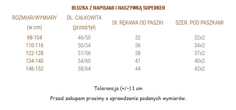Bluzka z napisami i naszywką SUPERKER biała Bluzka z napisami i naszywką SUPERKER biała