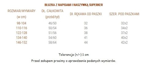 Bluzka z napisami i naszywką SUPERKER czerwona Bluzka z napisami i naszywką SUPERKER czerwona