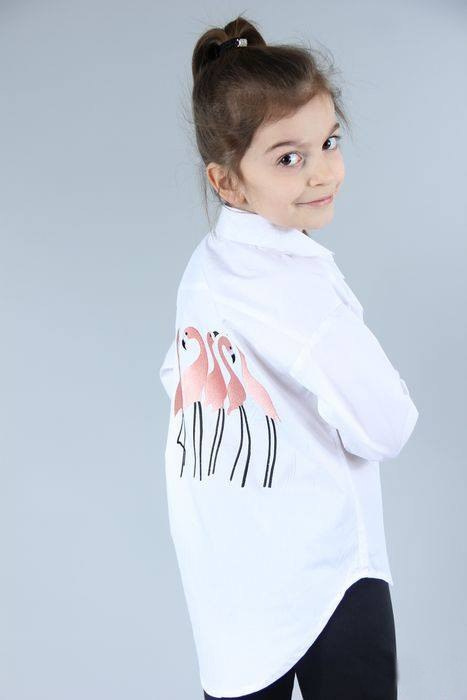 Elegancka koszula/tunika FLAMINGI z przedłużanym tyłem Elegancka koszula/tunika FLAMINGI z przedłużanym tyłem