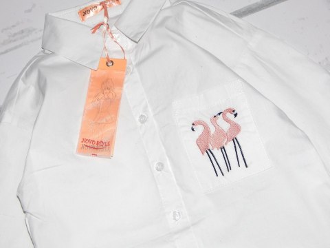 Elegancka koszula/tunika FLAMINGI z przedłużanym tyłem Elegancka koszula/tunika FLAMINGI z przedłużanym tyłem