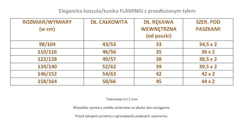 Elegancka koszula/tunika FLAMINGI z przedłużanym tyłem Elegancka koszula/tunika FLAMINGI z przedłużanym tyłem