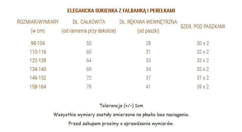 Elegancka sukienka z falbanką i perełkami Elegancka sukienka z falbanką i perełkami