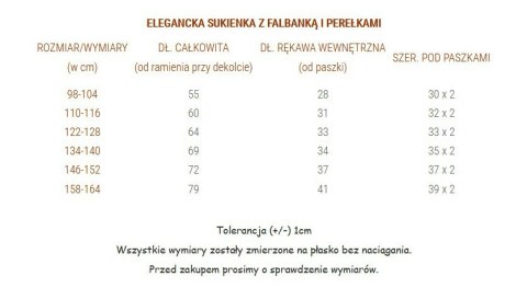 Elegancka sukienka z falbanką i perełkami Elegancka sukienka z falbanką i perełkami