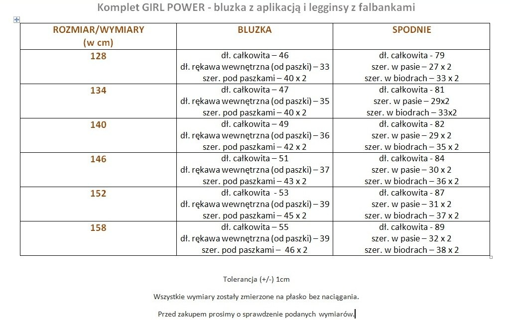 Komplet GIRL POWER - bluzka z aplikacją i legginsy z falbankami Komplet GIRL POWER - bluzka z aplikacją i legginsy z falbankami