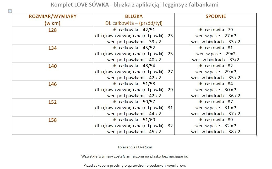 Komplet LOVE SÓWKA - bluzka z aplikacją i legginsy z falbankami Komplet LOVE SÓWKA - bluzka z aplikacją i legginsy z falbankami