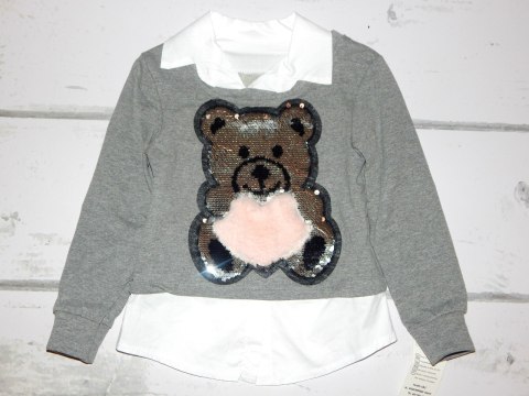 Koszulo-Bluza 2w1 z Magiczną Aplikacją (dwustronne cekiny) MIŚ Koszulo-Bluza 2w1 z Magiczną Aplikacją (dwustronne cekiny) MIŚ