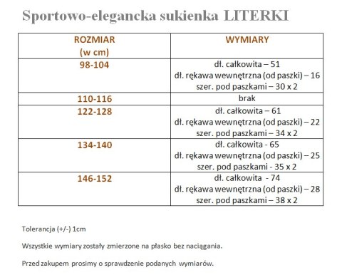 Sportowo-elegancka sukienka LITERKI Sportowo-elegancka sukienka LITERKI