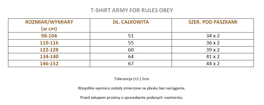 T-shirt ARMY FOR RULES OBEY T-shirt ARMY FOR RULES OBEY