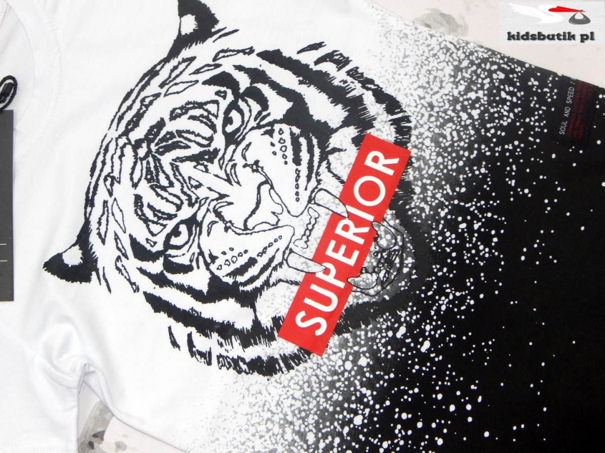 T-shirt TIGER SUPERIOR black/white T-shirt TIGER SUPERIOR black/white