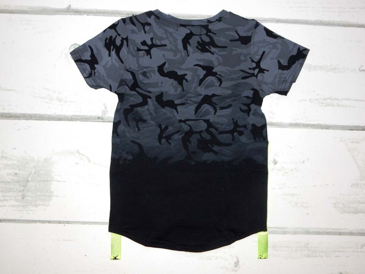 Tshirt OMBRE - cieniowane moro i neonowe taśmy (szaro-czarny) Tshirt OMBRE - cieniowane moro i neonowe taśmy (szaro-czarny)