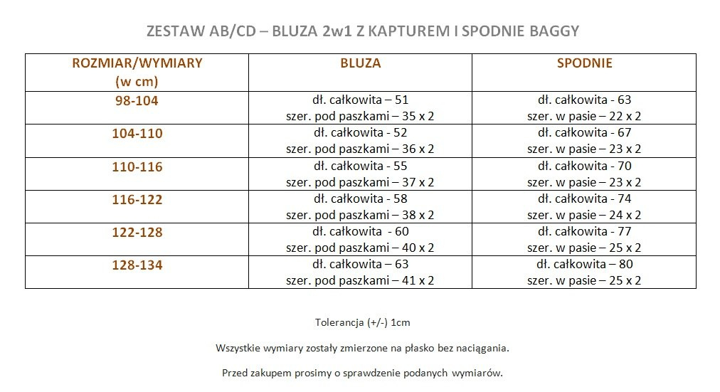 Zestaw AB/CD - słoneczna bluza z kapturem 2w1 i czarne baggy Zestaw AB/CD - słoneczna bluza z kapturem 2w1 i czarne baggy