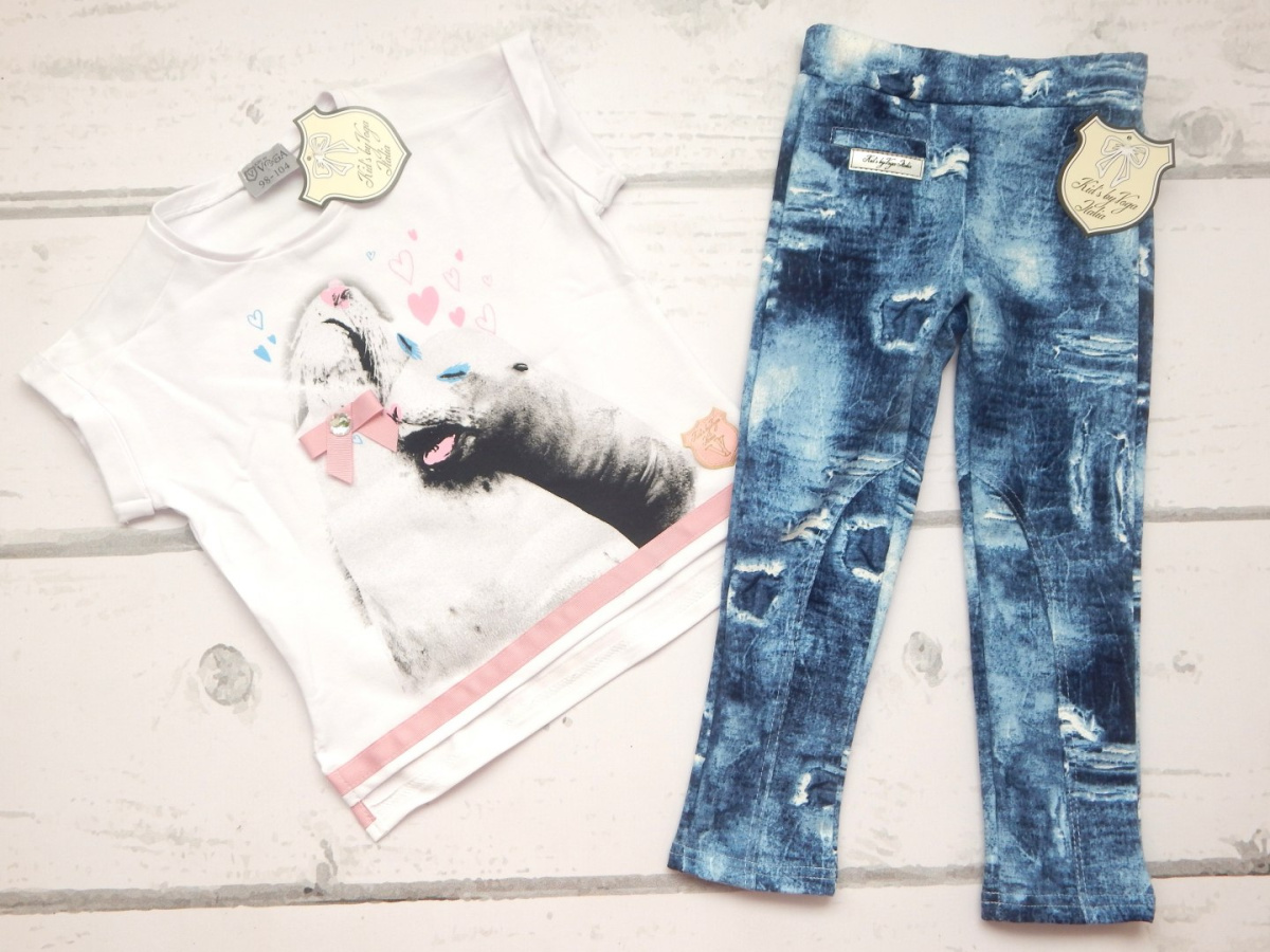 Zestaw FOCZKI - tshirt z nadrukiem i spodnie a'la jeans Zestaw FOCZKI - tshirt z nadrukiem i spodnie a'la jeans