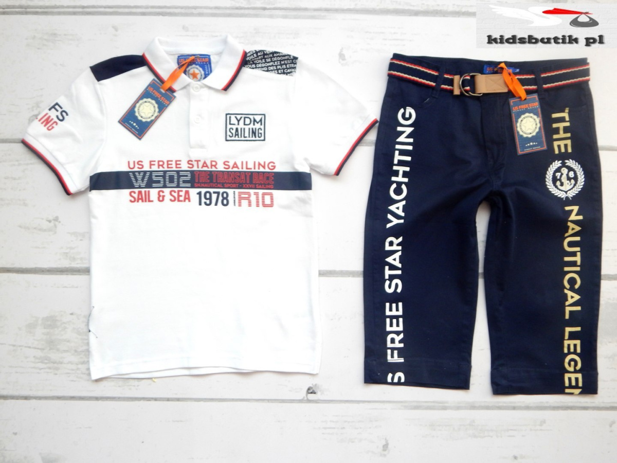 YACHTING set: polo shirt and 3/4 shorts YACHTING set: polo shirt and 3/4 shorts