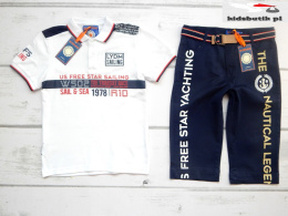 YACHTING set: polo shirt and 3/4 shorts