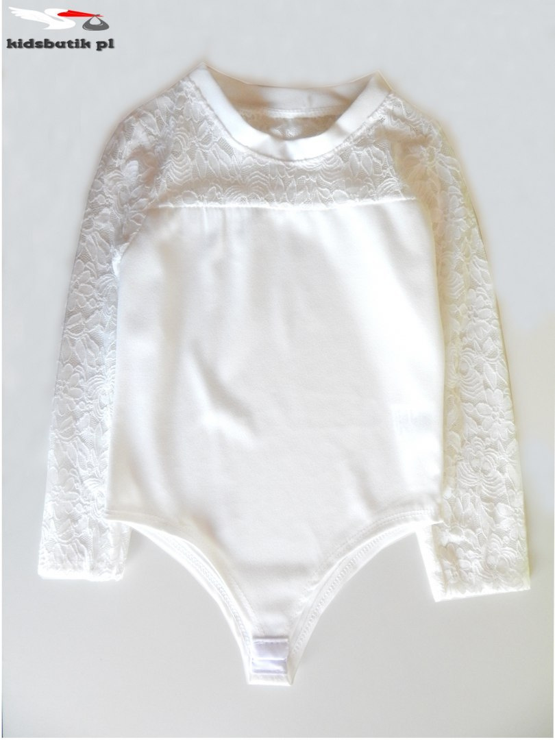 Body with long sleeves and lace - white Body with long sleeves and lace - white