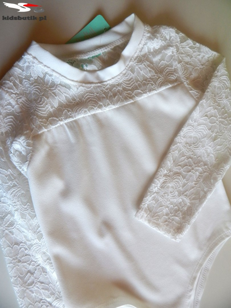 Body with long sleeves and lace - white Body with long sleeves and lace - white