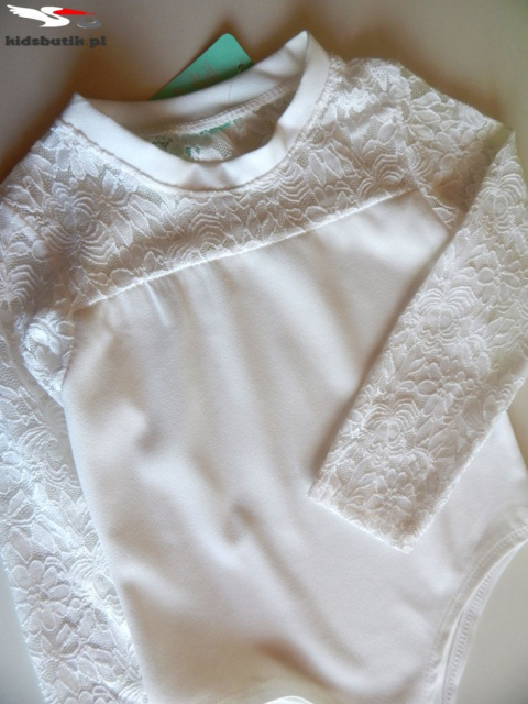 Body with long sleeves and lace - white Body with long sleeves and lace - white