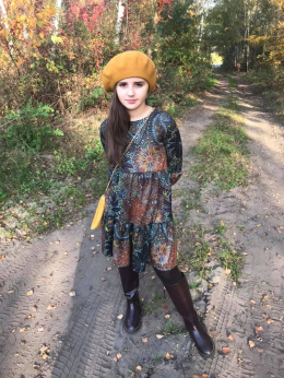 Knitted dress boho MANIA Brown and rudy
