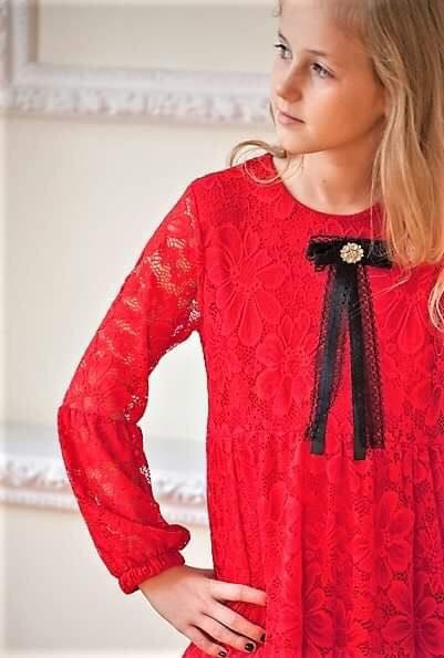 Elegant lace dress with detachable brooch Elegant lace dress with detachable brooch