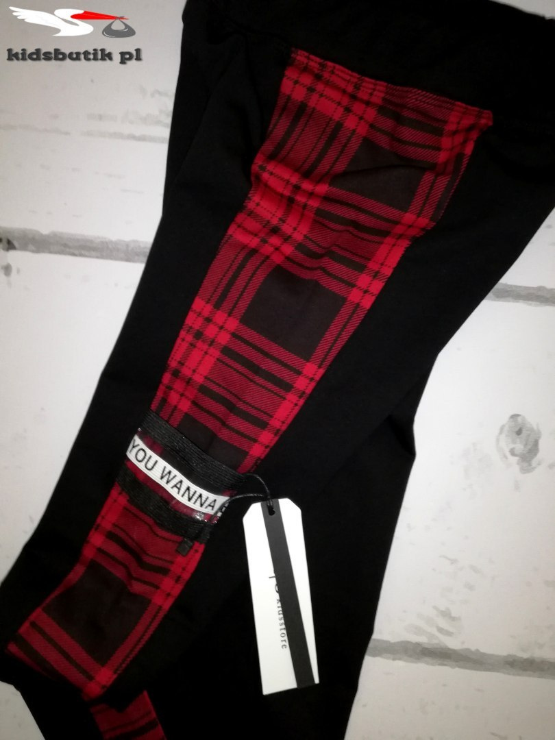 Leggings with grate and printed tape Leggings with grate and printed tape