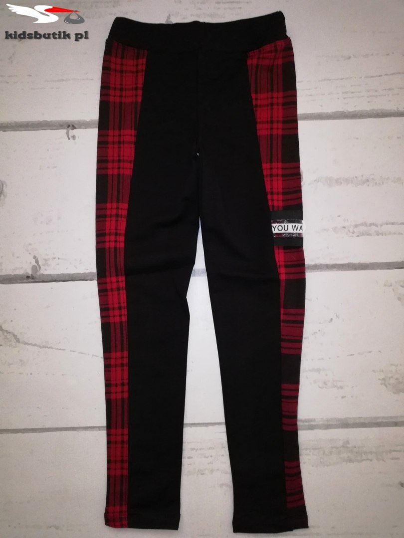 Leggings with grate and printed tape Leggings with grate and printed tape