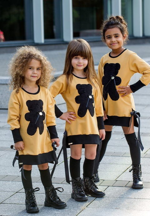 Turquoise tunic with furry Teddy bear Turquoise tunic with furry Teddy bear