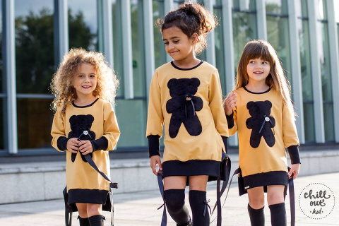 Turquoise tunic with furry Teddy bear Turquoise tunic with furry Teddy bear