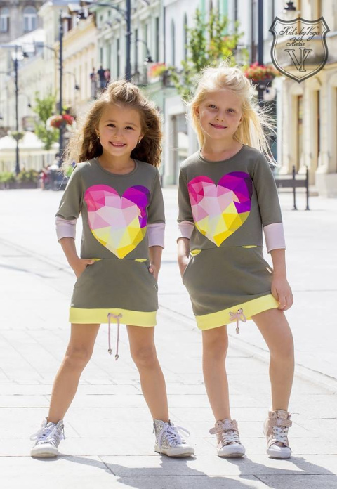 Khaki dress DIAMOND HEART Khaki dress DIAMOND HEART