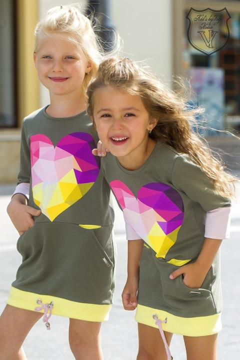 Khaki dress DIAMOND HEART Khaki dress DIAMOND HEART