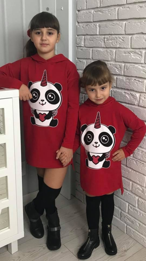 Tunic PANDA with furry Pom Pom Tunic PANDA with furry Pom Pom