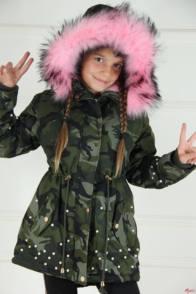 Winter CAMO PARKA JACKET with beads, fur and thick Winter CAMO PARKA JACKET with beads, fur and thick