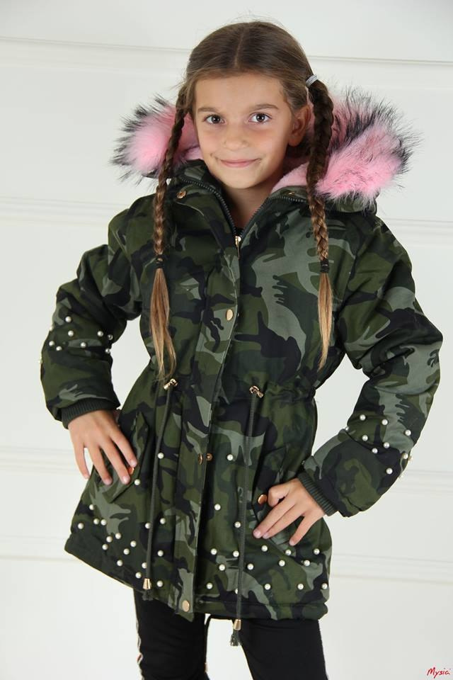 Winter CAMO PARKA JACKET with beads, fur and thick Winter CAMO PARKA JACKET with beads, fur and thick