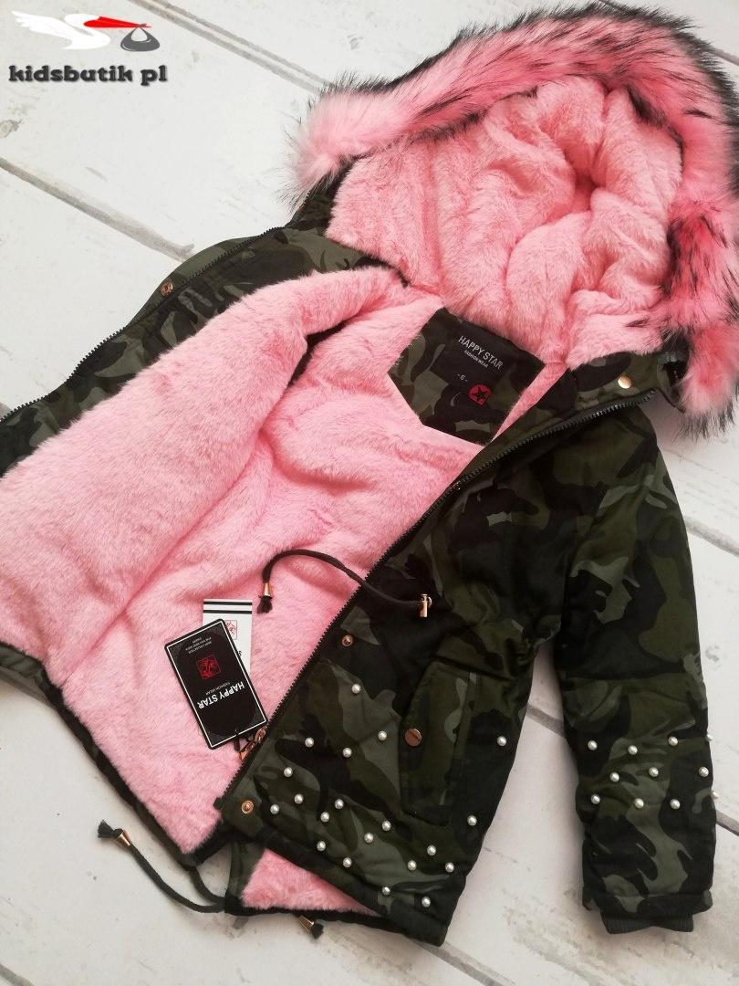 Winter CAMO PARKA JACKET with beads, fur and thick Winter CAMO PARKA JACKET with beads, fur and thick