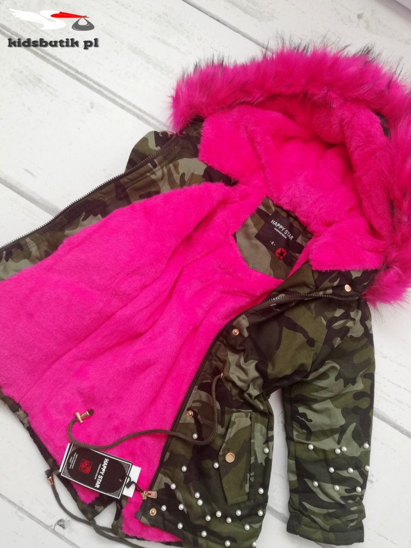 Winter CAMO PARKA JACKET with beads, fur and thick Winter CAMO PARKA JACKET with beads, fur and thick