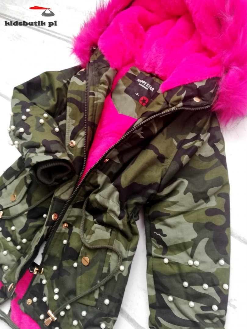 Winter CAMO PARKA JACKET with beads, fur and thick Winter CAMO PARKA JACKET with beads, fur and thick