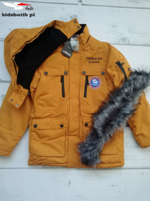 Winter PARKA jacket boys with a detachable fur hood and Winter PARKA jacket boys with a detachable fur hood and