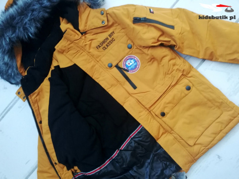 Winter PARKA jacket boys with a detachable fur hood and Winter PARKA jacket boys with a detachable fur hood and