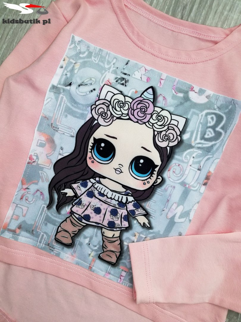 Blouse LOL on the screen with extended body-pink Blouse LOL on the screen with extended body-pink