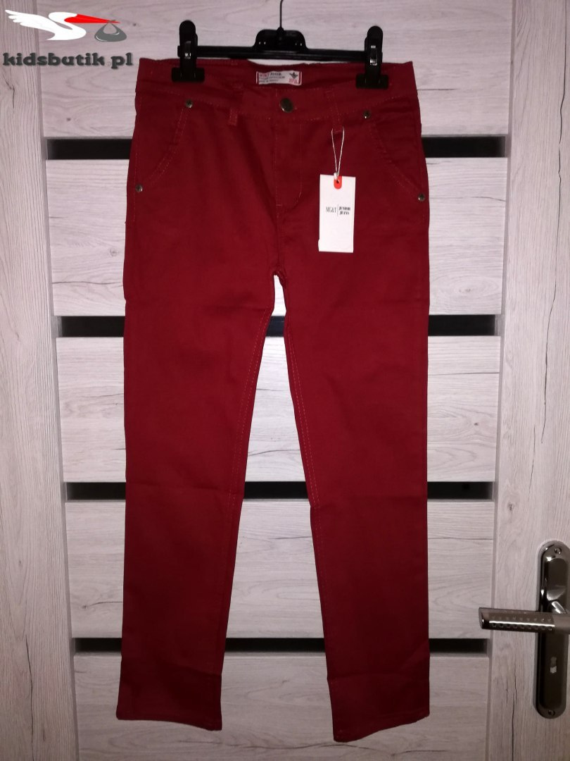 Long cotton CASUAL jeans with adjustable-Burgundy Long cotton CASUAL jeans with adjustable-Burgundy