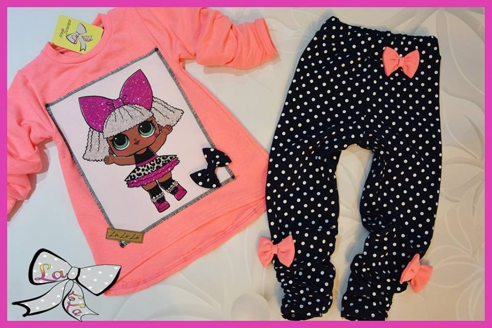 Set of LOL-Doll tunic and leggings with bow Set of LOL-Doll tunic and leggings with bow