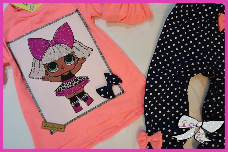 Set of LOL-Doll tunic and leggings with bow Set of LOL-Doll tunic and leggings with bow