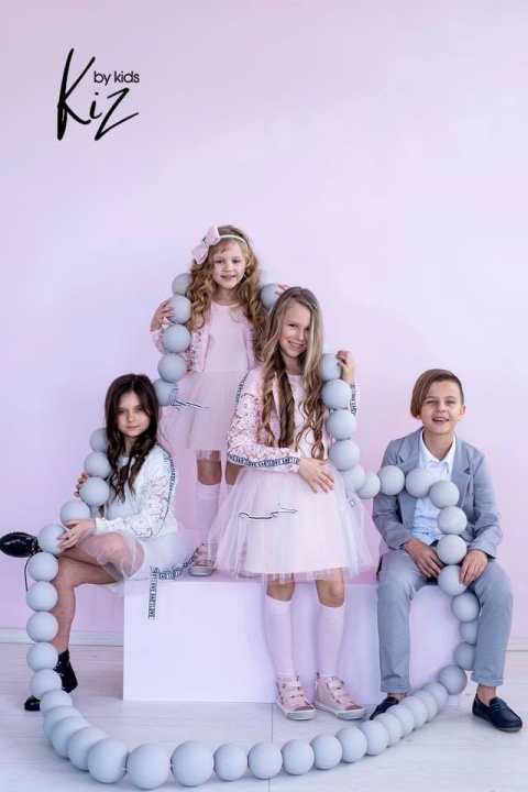 VIKI set: eco leather jacket and dress with tulle and tapes VIKI set: eco leather jacket and dress with tulle and tapes