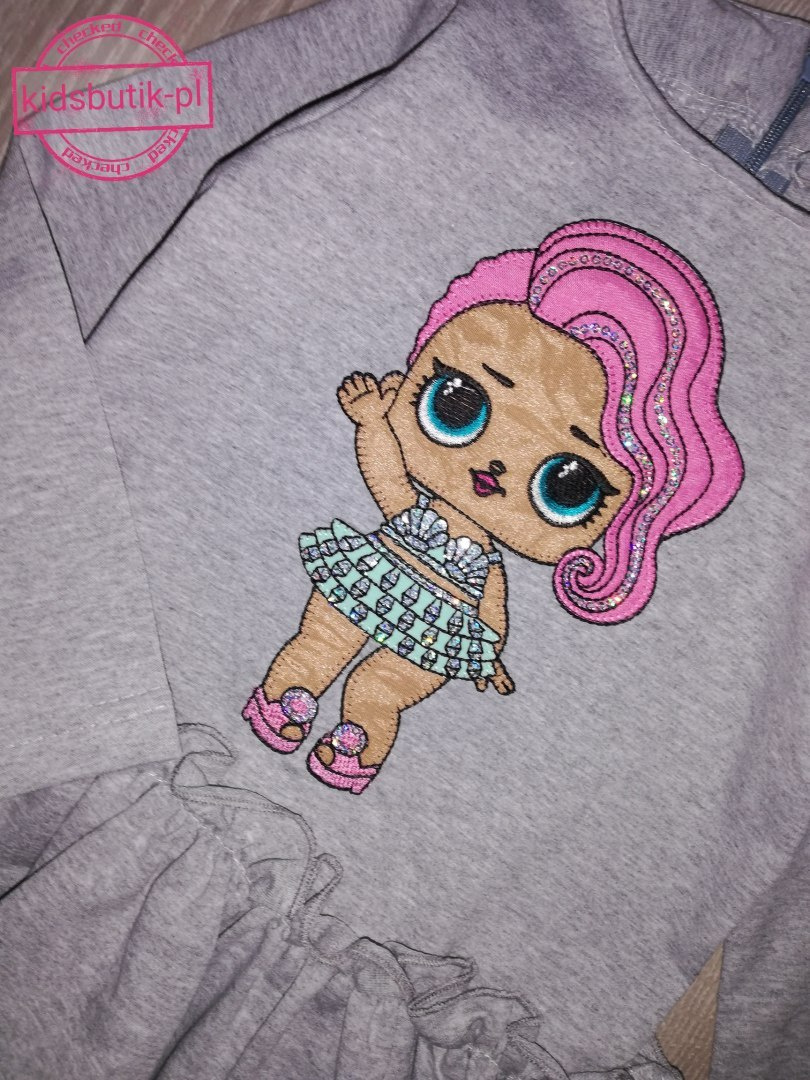 Flared dress with doll LOL and frill Flared dress with doll LOL and frill