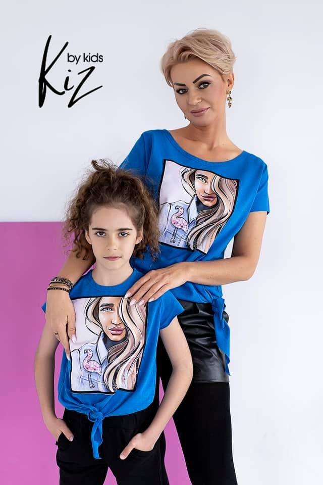 Blouse MARIE FLAMING HAIR with a screen for daughter-cornflower Blouse MARIE FLAMING HAIR with a screen for daughter-cornflower