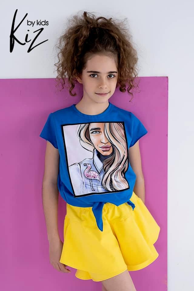 Blouse MARIE FLAMING HAIR with a screen for mom-cornflower Blouse MARIE FLAMING HAIR with a screen for mom-cornflower