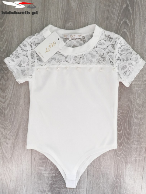Body with long sleeves and lace - white Body with long sleeves and lace - white