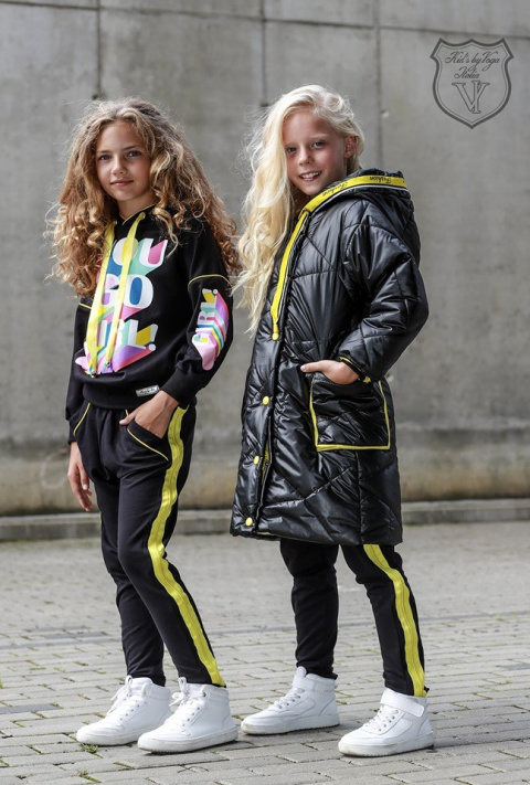 Black tracksuit YOU GO GIRL with yellow toppings Black tracksuit YOU GO GIRL with yellow toppings