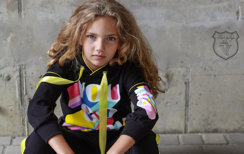 Black tracksuit YOU GO GIRL with yellow toppings Black tracksuit YOU GO GIRL with yellow toppings