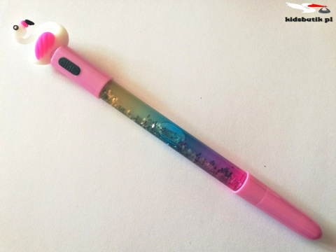 Pen glowing FLAMING with LED lamp and glitter-light pink Pen glowing FLAMING with LED lamp and glitter-light pink
